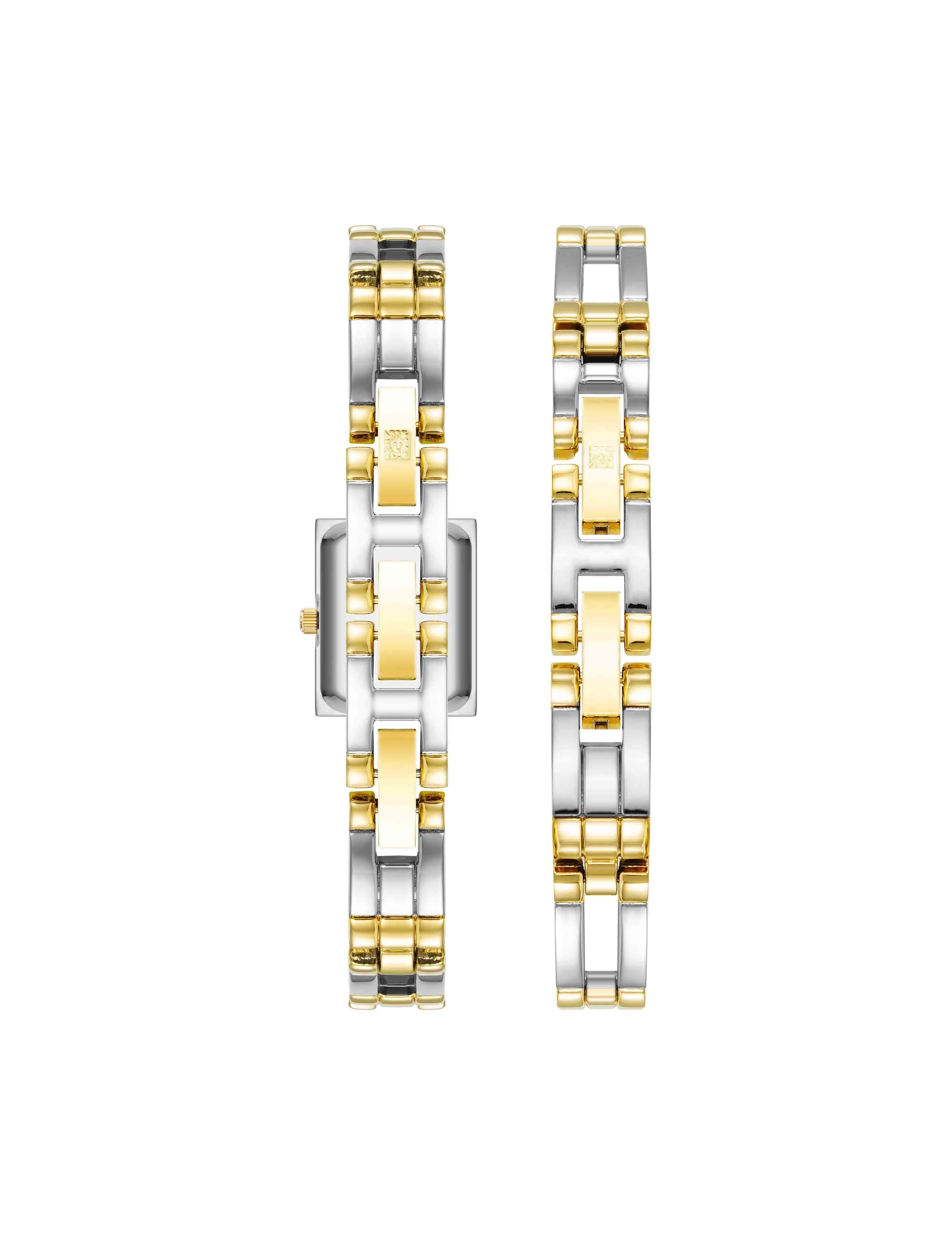 Iconic Rectangular Case Bangle Watch Set