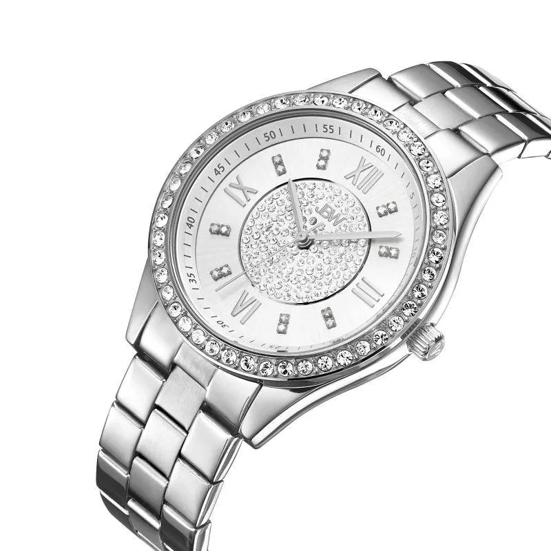 JBW Women's Mondrian Stainless Steel Watch 0.16 ctw Diamond - Silver - J6303