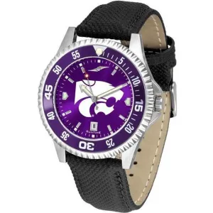 Kansas State Wildcats Mens Competitor Ano Poly/Leather Band Watch w/ Colored Bezel