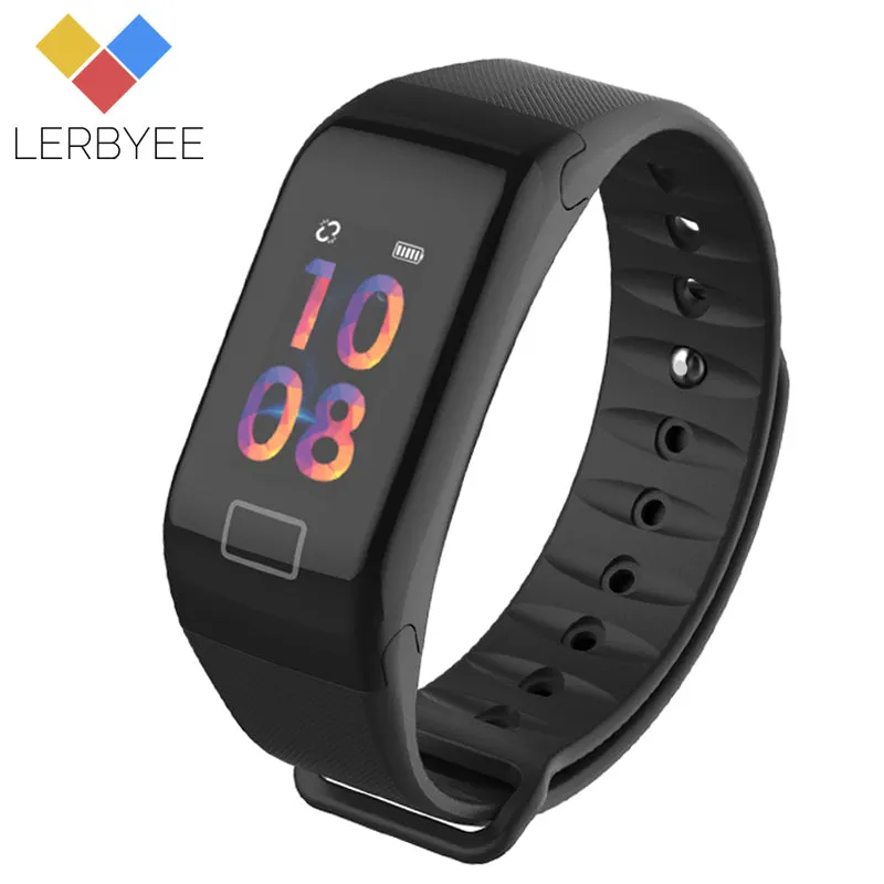 Lerbyee Color Screen F1S Fitness Tracker Blood Pressure Smart Bracelet Sleep Monitor Call Reminder Men Watch for iPhone 7 Huawei