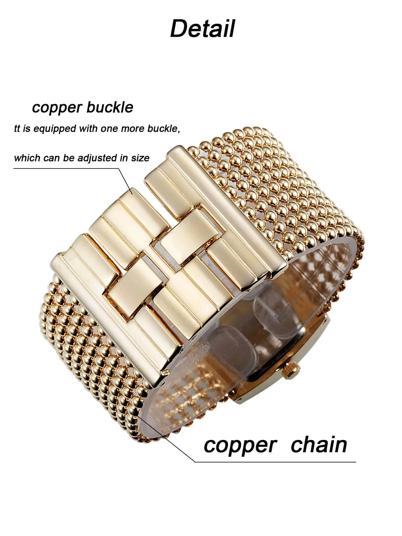 Luxury Elegant Retro Style Copper Chain Quartz Watch for Women