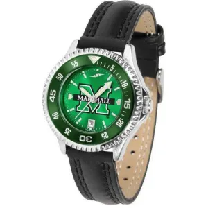 Marshall Thundering Herd Ladies Competitor Ano Poly/Leather Band Watch w/ Colored Bezel