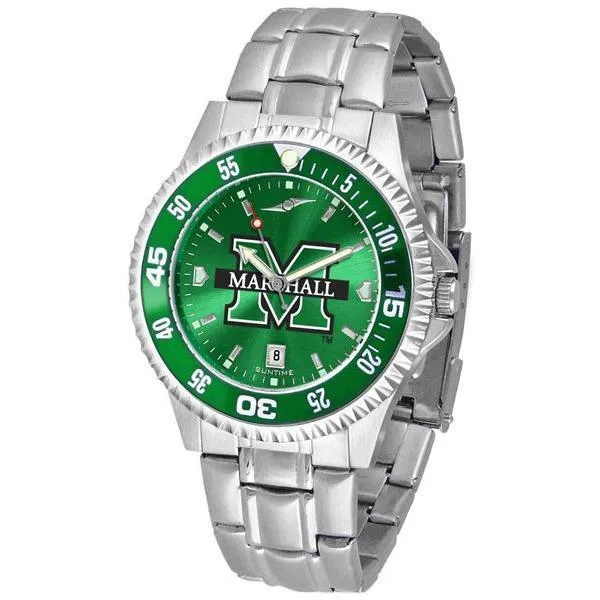 Marshall Thundering Herd Mens Competitor AnoChrome Steel Band Watch w/ Colored Bezel