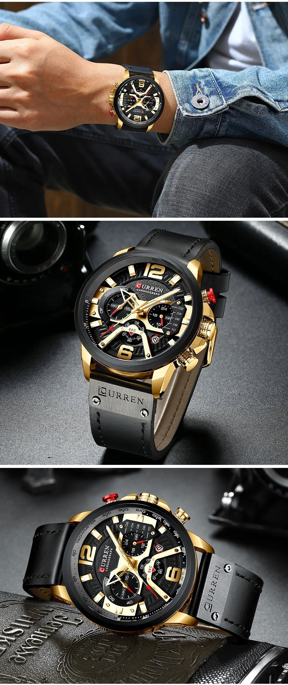 Men Analog Leather Sports Watch