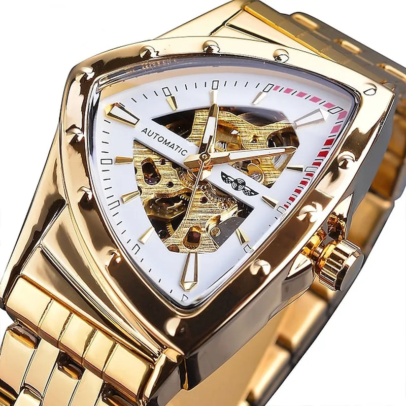 Men's Triangle Automatic Skeleton Mechanical Watch Business/Casual