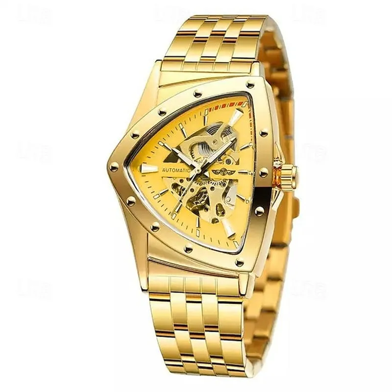 Men's Triangle Automatic Skeleton Mechanical Watch Business/Casual