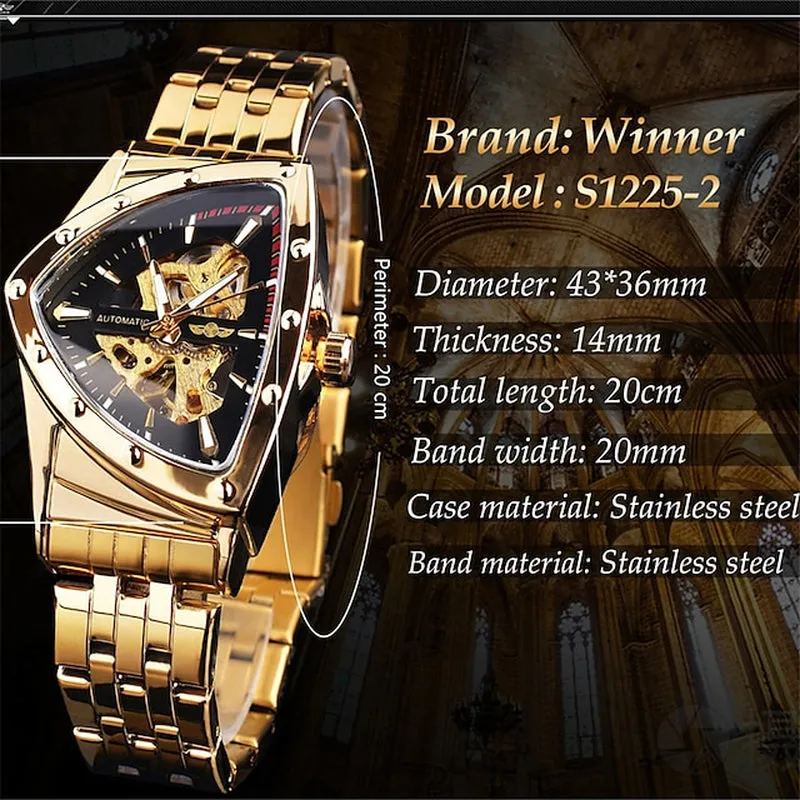 Men's Triangle Automatic Skeleton Mechanical Watch Business/Casual