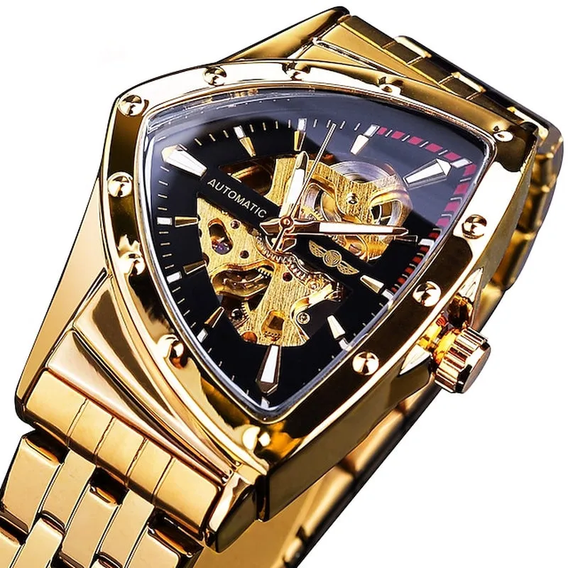 Men's Triangle Automatic Skeleton Mechanical Watch Business/Casual