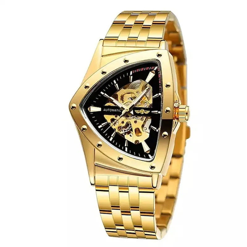 Men's Triangle Automatic Skeleton Mechanical Watch Business/Casual