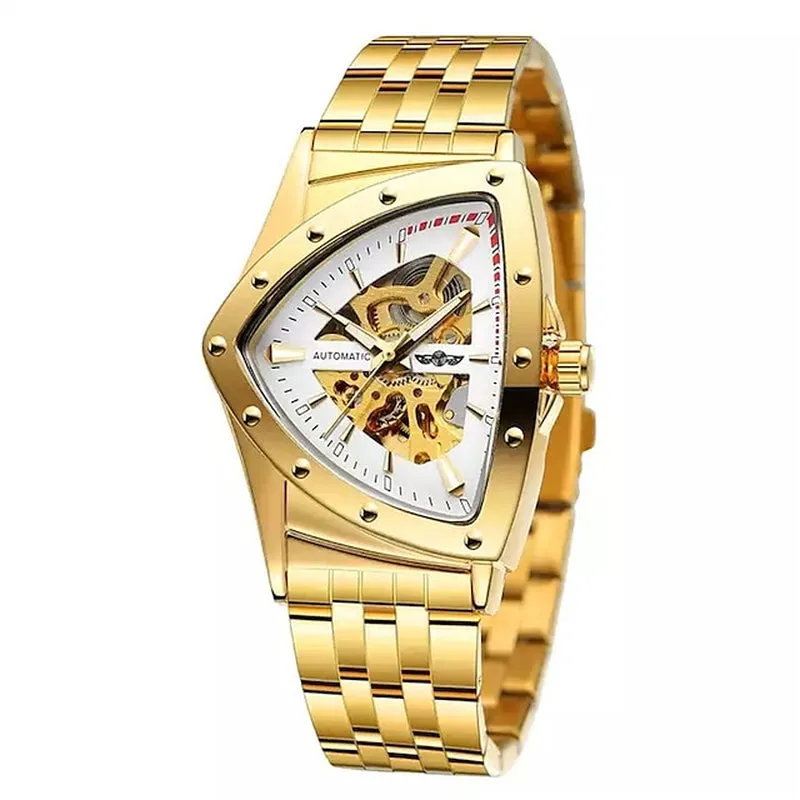 Men's Triangle Automatic Skeleton Mechanical Watch Business/Casual