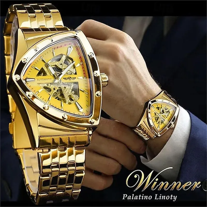 Men's Triangle Automatic Skeleton Mechanical Watch Business/Casual