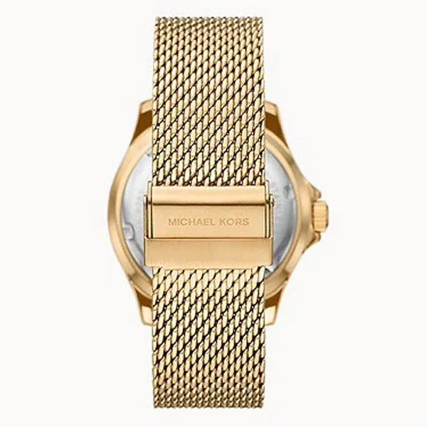 Michael Kors Everest Gold Mesh Bracelet Gold Dial Quartz Watch for Gents - MK9083