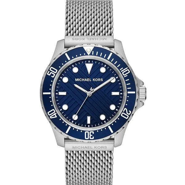 Michael Kors Everest Silver Mesh Bracelet Blue Dial Quartz Watch for Gents - MK9082