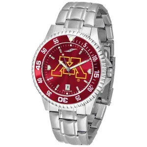 Minnesota Gophers Mens Competitor AnoChrome Steel Band Watch w/ Colored Bezel