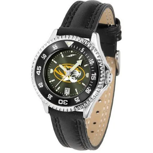 Missouri Tigers Ladies Competitor Ano Poly/Leather Band Watch w/ Colored Bezel