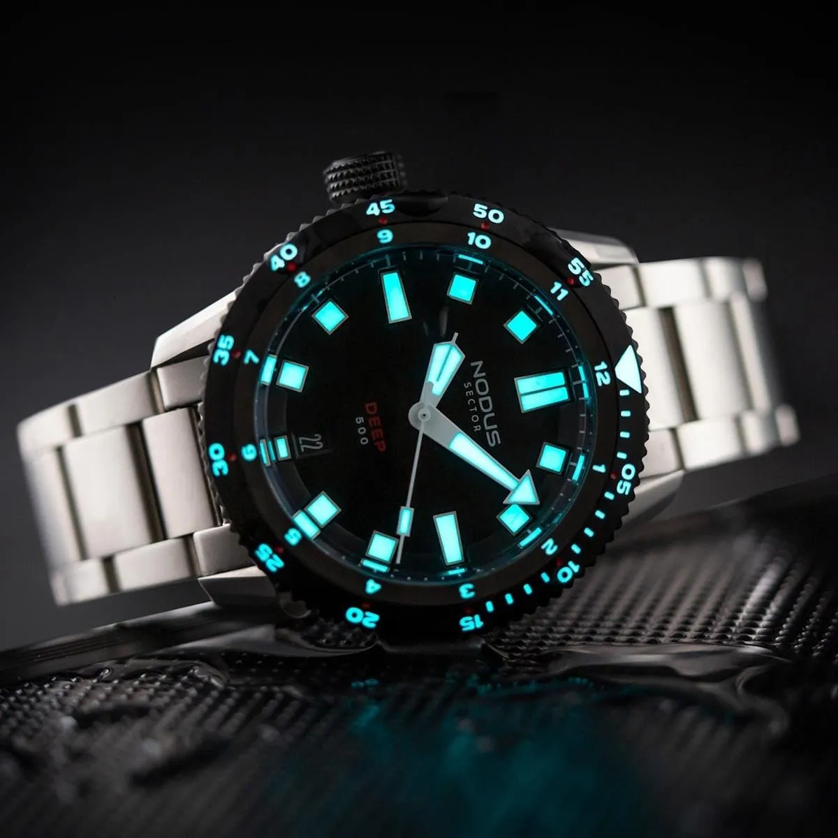 Nodus Sector Deep Destro Automatic Dive Watch - Black Dial