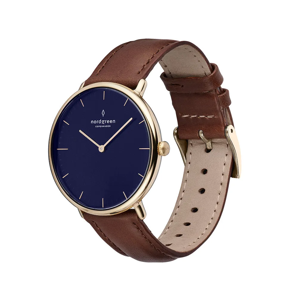 Nordgreen Native 36mm Gold Case Brown Watch