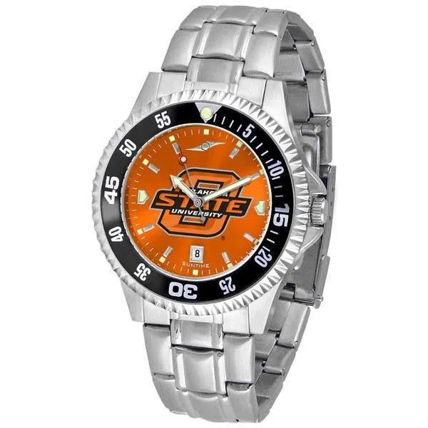 Oklahoma State Cowboys Mens Competitor AnoChrome Steel Band Watch w/ Colored Bezel