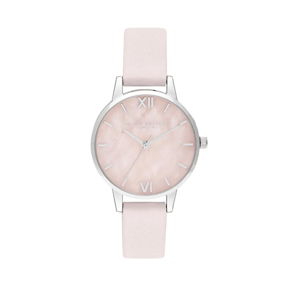 Olivia Burton Semi Precious Silver Blossom Watch - Silver