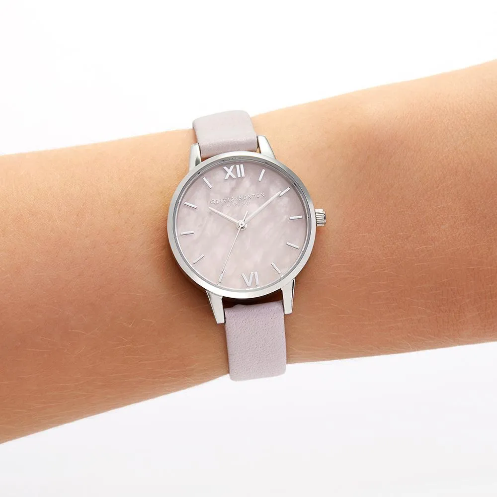 Olivia Burton Semi Precious Silver Blossom Watch - Silver