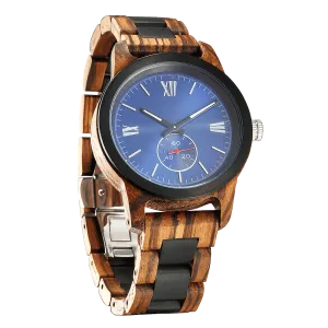 Personalized Engraved Zebra & Ebony Wood Watch zebra Wood & Ebony