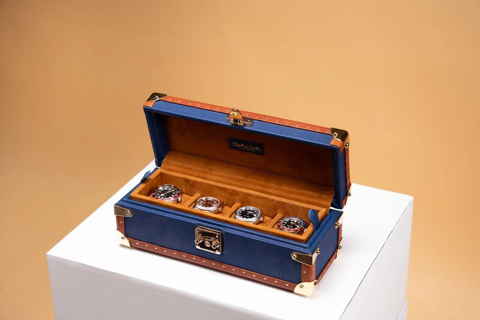 Petra Watch Case - Saffiano Navy Blue