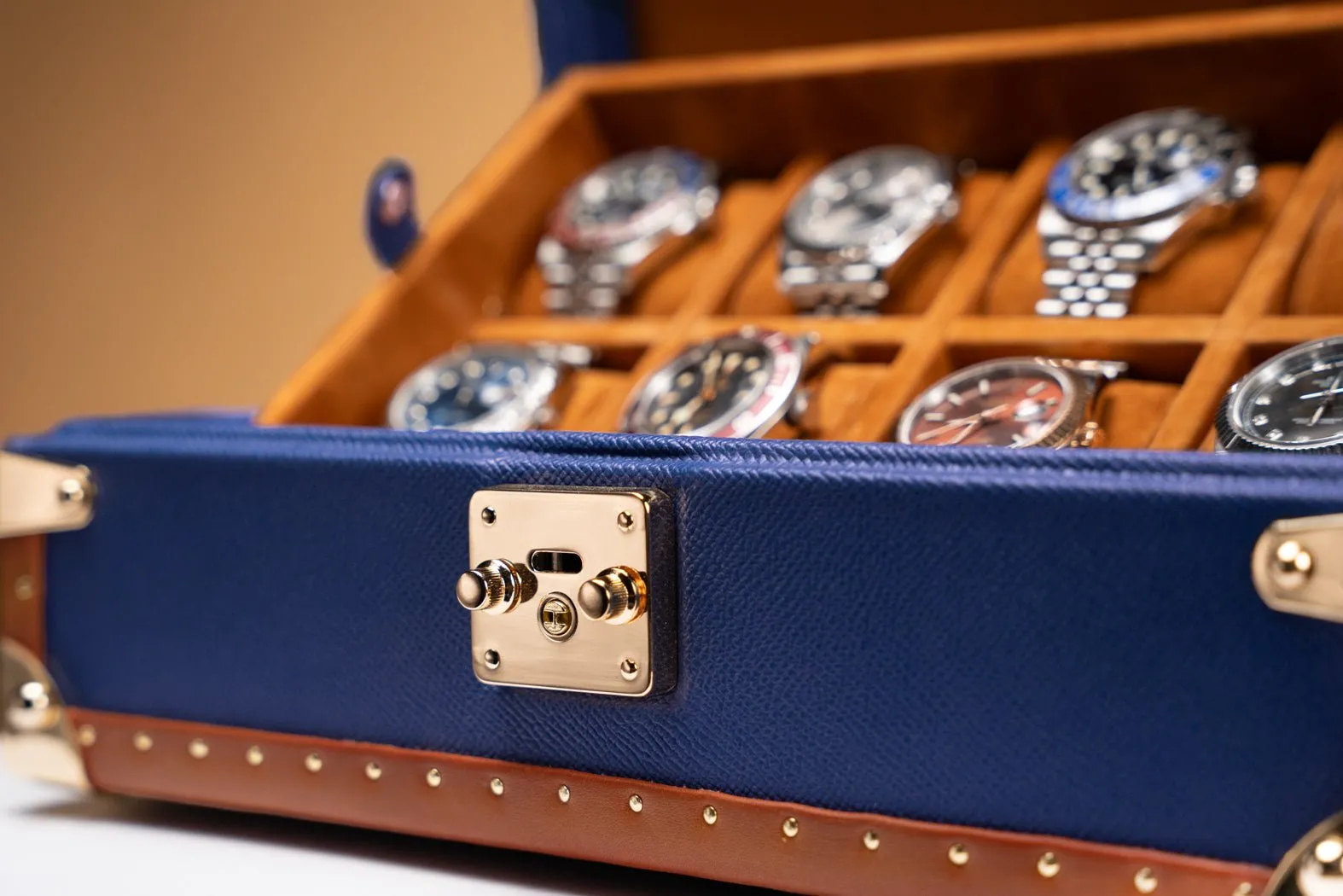 Petra Watch Case - Saffiano Navy Blue