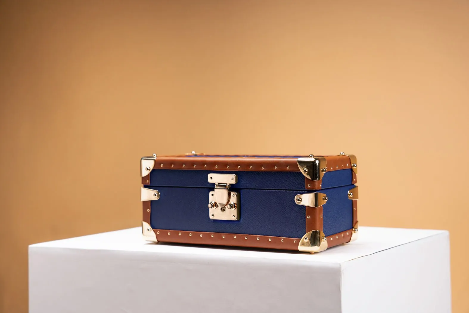 Petra Watch Case - Saffiano Navy Blue