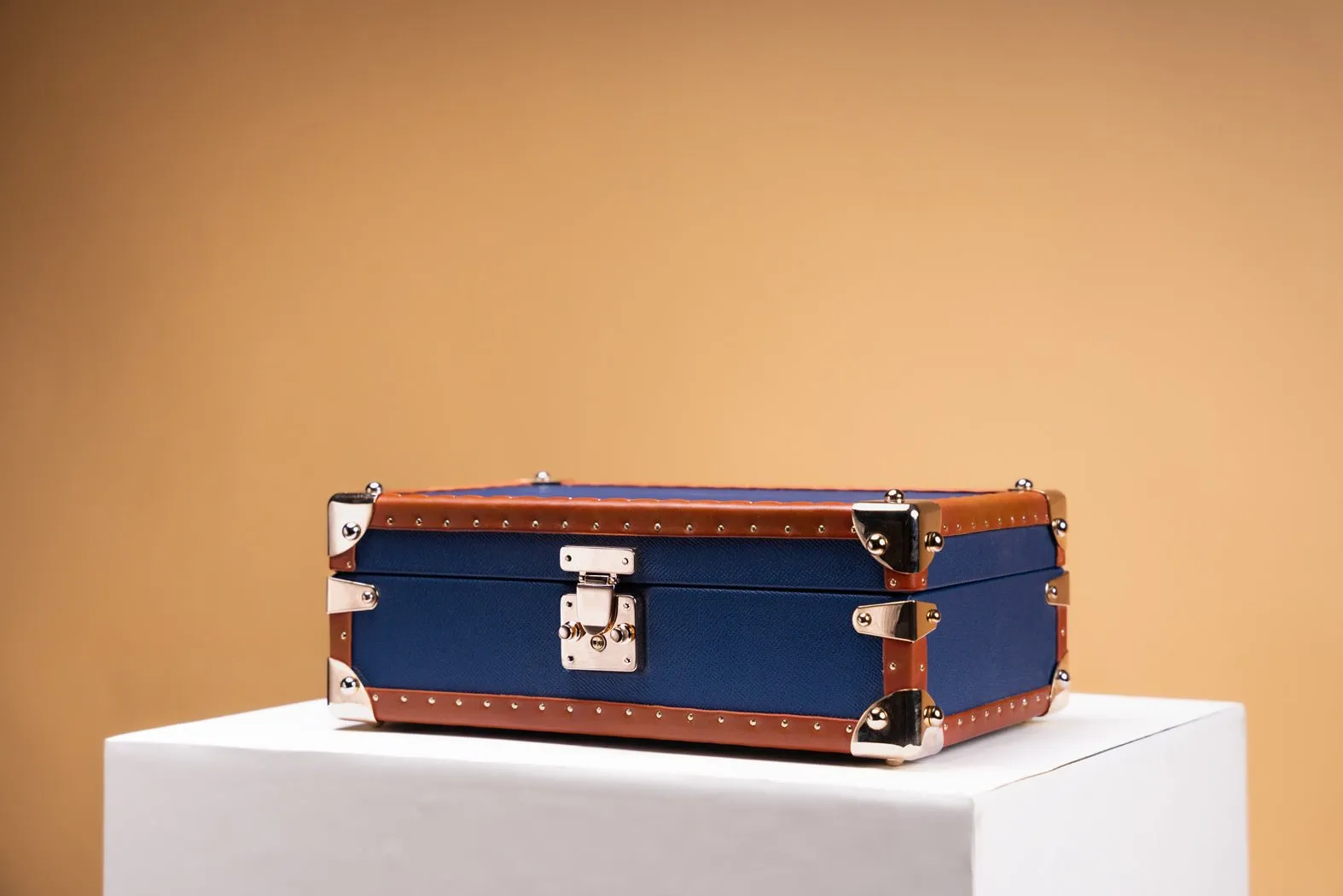 Petra Watch Case - Saffiano Navy Blue