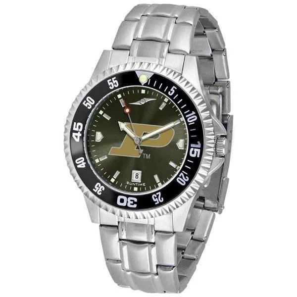 Purdue Boilermakers Mens Competitor AnoChrome Steel Band Watch w/ Colored Bezel