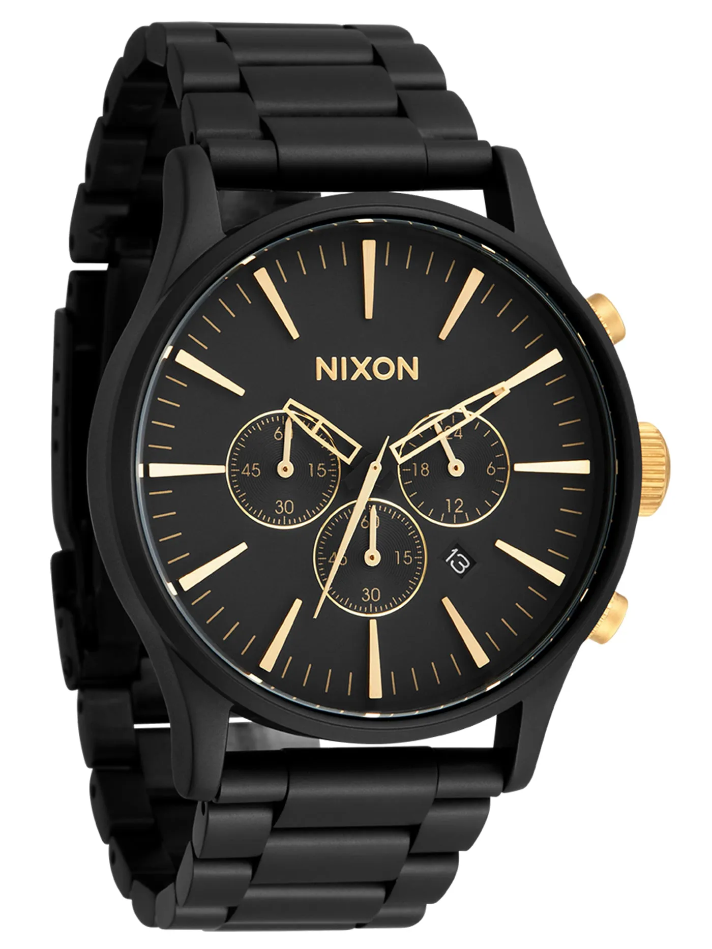 Sentry Chrono Matte Black/Gold Watch