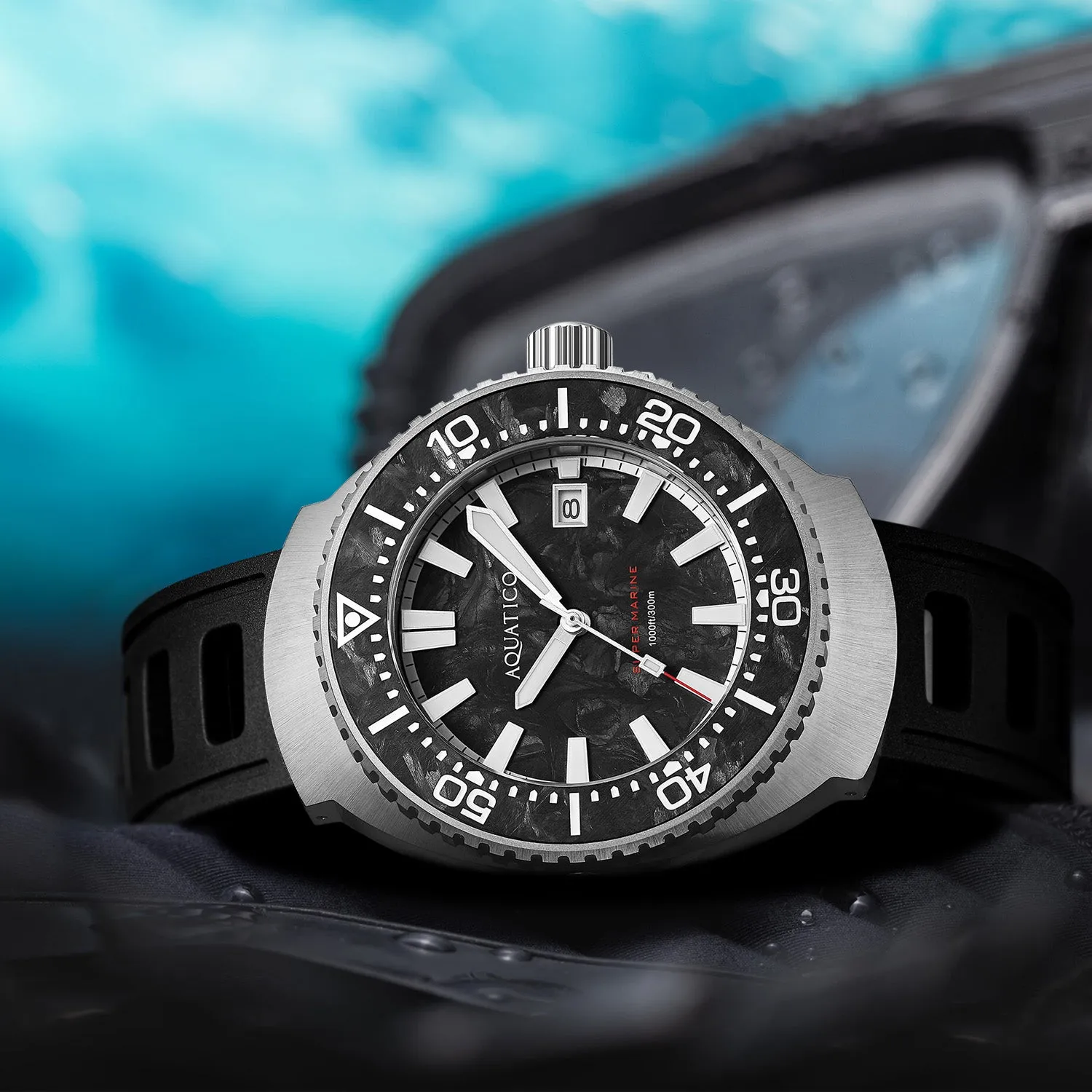 Super Marine Titanium Forged Carbon Dial and Bezel Inlay