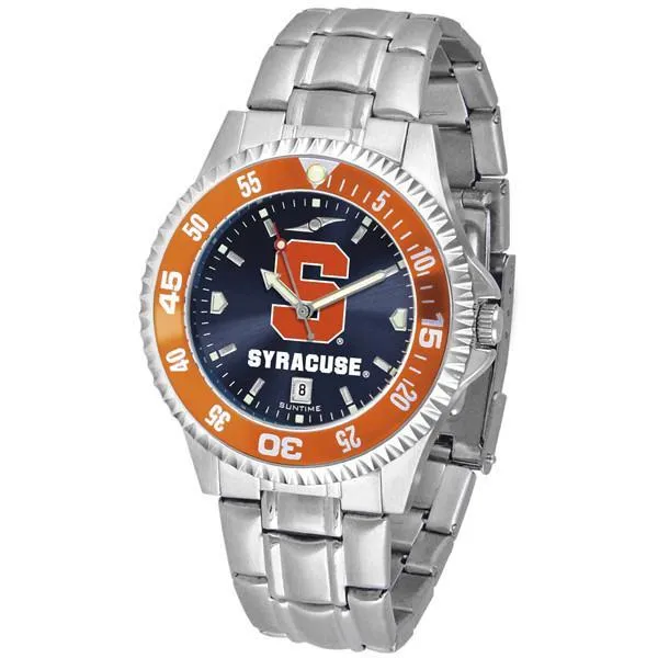 Syracuse Orange Mens Competitor AnoChrome Steel Band Watch w/ Colored Bezel