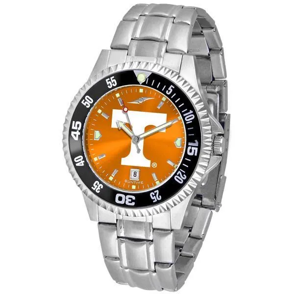 Tennessee Volunteers Mens Competitor AnoChrome Steel Band Watch w/ Colored Bezel