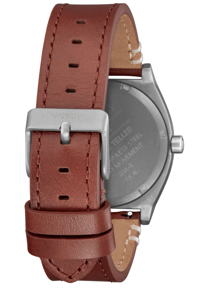 Time Teller Leather - Lt Gunmetal / Basalt / Sienna