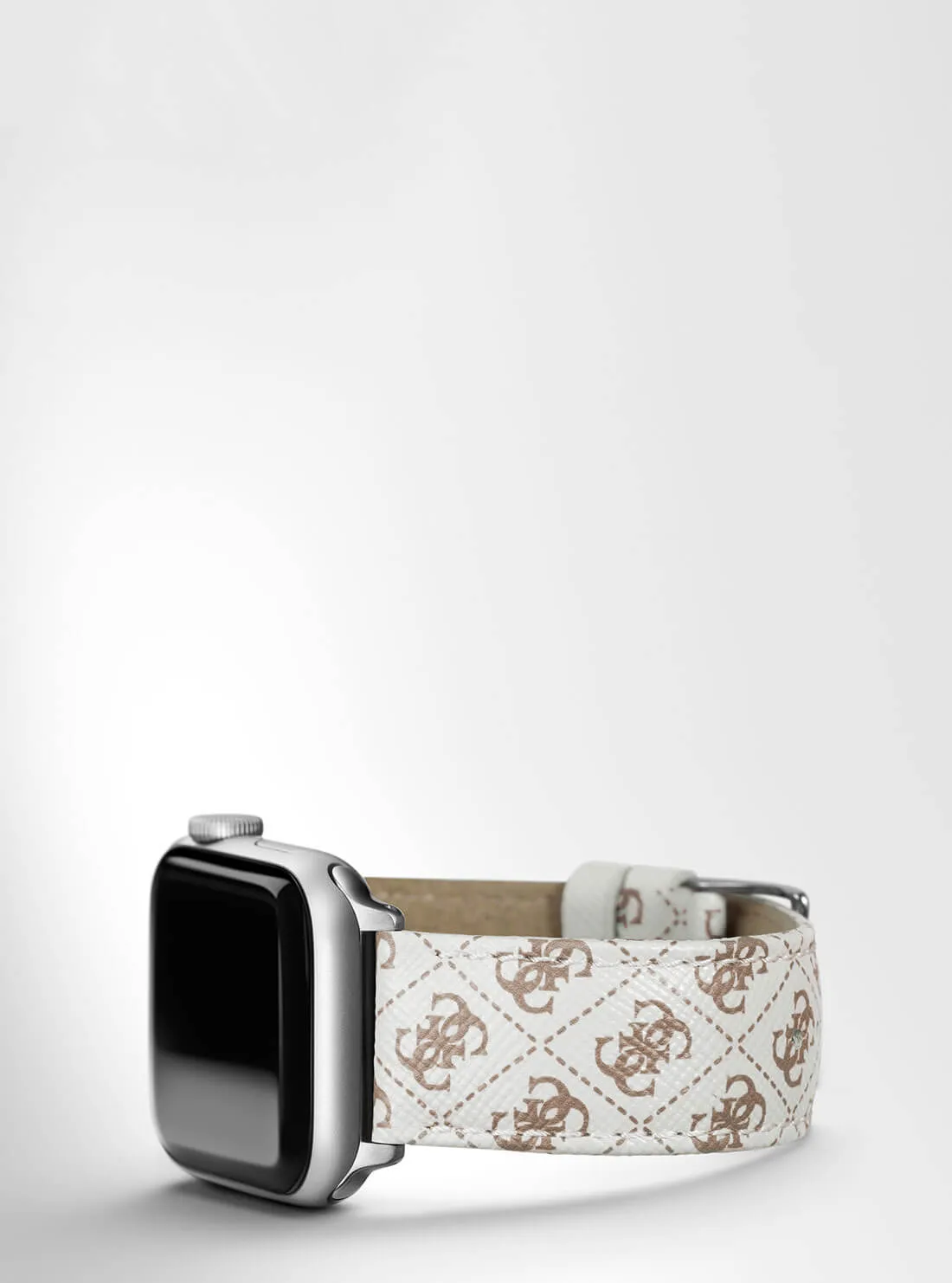 White Logo Leather Apple Strap (38-40MM)