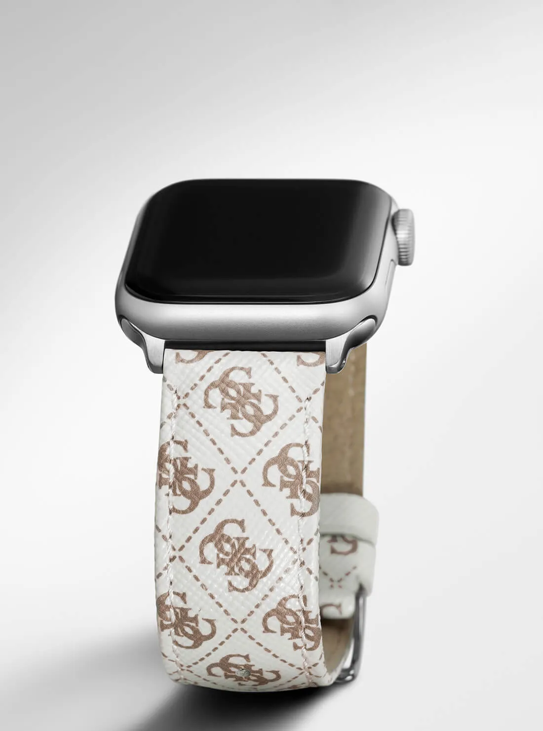 White Logo Leather Apple Strap (38-40MM)