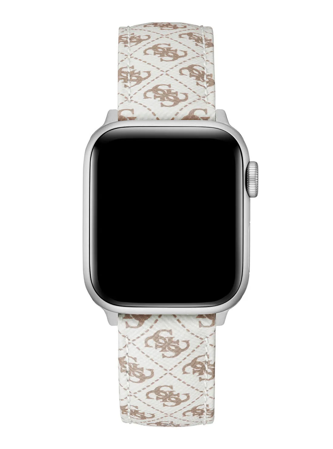 White Logo Leather Apple Strap (38-40MM)